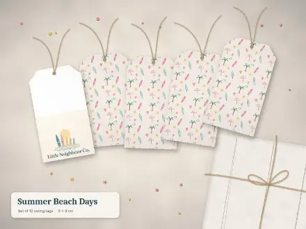 Summer Beach Days gift tags