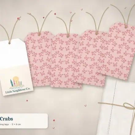 Crab Toss gift tags